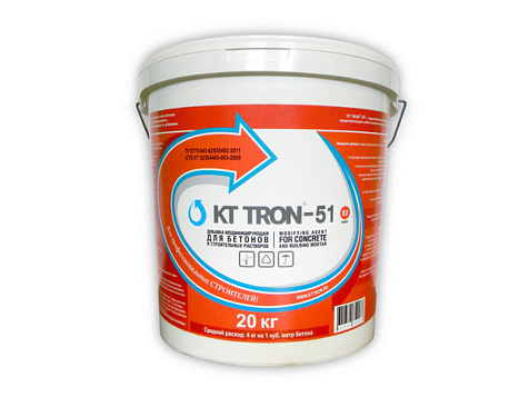 Добавка модифицирующая КТтрон-51, для бетона и растворов, 4 кг купить в СОМ