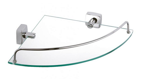 Полка для ванной Fixsen Kvadro FX-61303А, стеклянная, угловая купить в СОМ