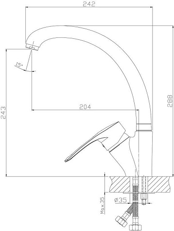 Смеситель для мойки Rossinka T40-23 купить в СОМ