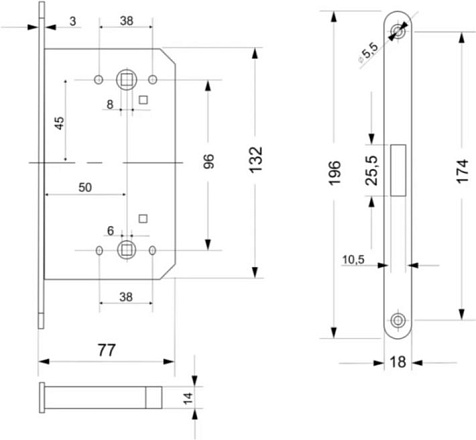 Защёлка магнитная BUSSARE  L5096 WC MAG M.CHROME Матовый хром купить в СОМ