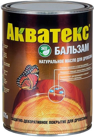 Масло натуральное Акватекс Бальзам, эбеновое дерево, 0.75л купить в СОМ