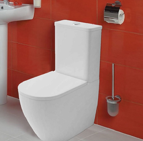 Унитаз-компакт Azario Candy AZ-1503B, безободковый, сиденье дюропласт микролифт купить в СОМ