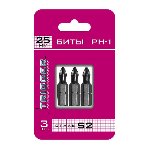 Бита TRIGGER PH-1, 25мм, 3шт купить в СОМ