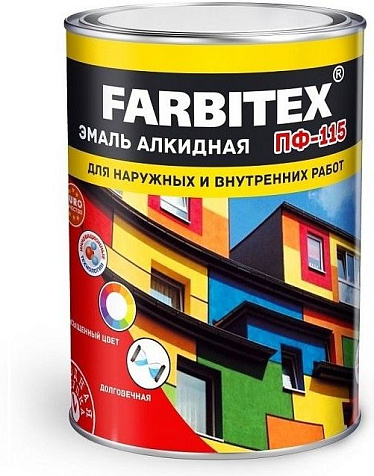 Эмаль ПФ-115 Farbitex, зеленая, 0.4 кг купить в СОМ
