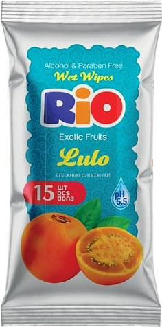 Салфетки влажные Rio 15шт Фрукты Exotic Fruits купить в СОМ