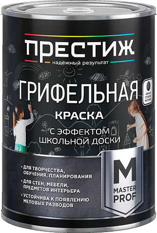 Краска акриловая Престиж грифельная, черный, 0.9кг купить в СОМ