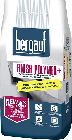 Шпатлевка полимерная Bergauf Finish Polymer, белая, 5 кг купить в СОМ