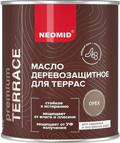 Масло Neomid Terrace, для террас, орех, 2 л купить в СОМ