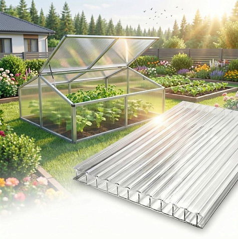 Поликарбонат сотовый PetAlex Primavera SL 4мм, 2100х6000 мм, прозрачный купить в СОМ