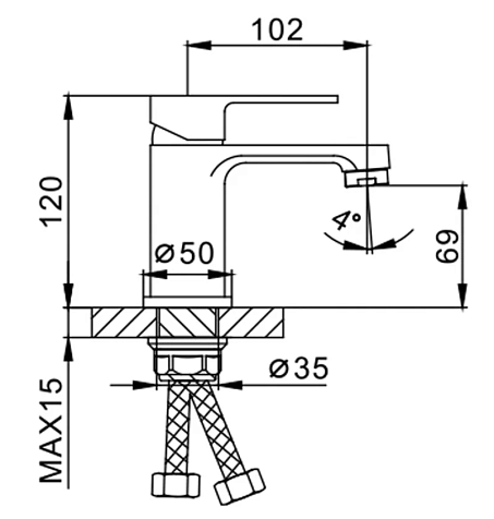 Смеситель для раковины Frap F1041, белый/хром купить в СОМ