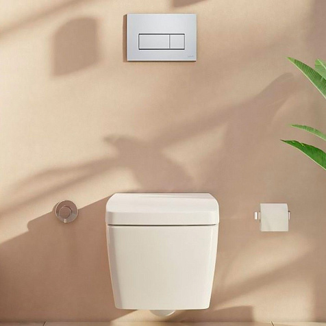 Инсталляция Vitra V-Fix, унитаз Shift, безободковый, сиденье микролифт, кнопка белая Root Square купить в СОМ