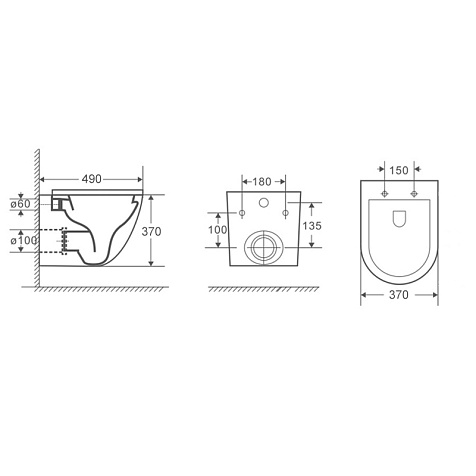 Унитаз подвесной Azario Grado AZ-0046-SP, безободковый, белый, сиденье микролифт купить в СОМ