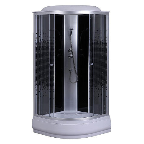 Кабина душевая Loranto CS-6610-25K, 100х100х215 см, поддон 25 см, черное стекло купить в СОМ