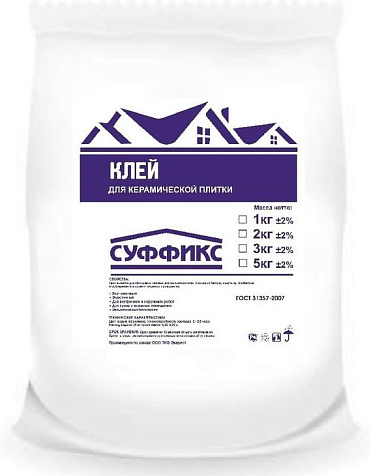 Клей для плитки Суффикс, 3 кг купить в СОМ