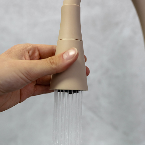 Смеситель для мойки Антей Садко 577030, нержавеющая сталь, бежевый купить в СОМ