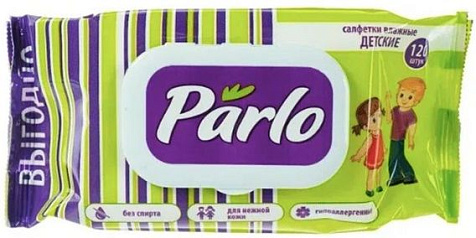 Салфетки влажные 120шт Parlo для детей с крышкой купить в СОМ