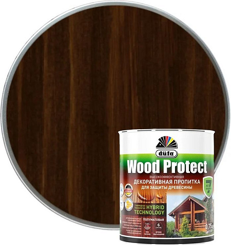 Пропитка защитно-декоративная Dufa WOOD PROTECT, палисандр, 0.75 л купить в СОМ