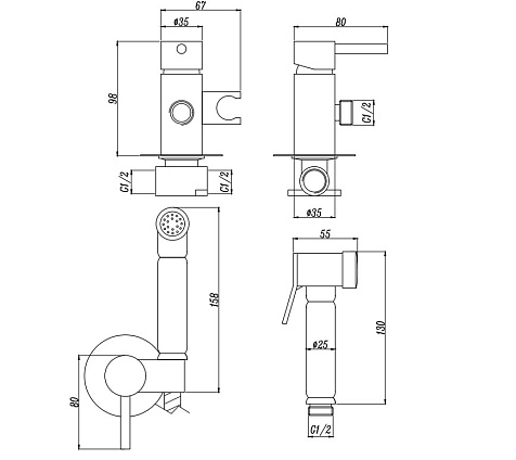Смеситель для биде Avrora Moon AV3504C, латунь, хром купить в СОМ