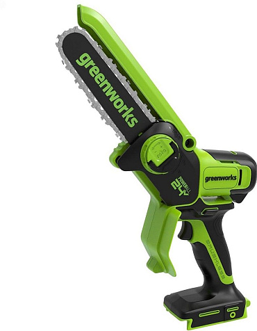 Пила ручная аккумуляторная Greenworks GD24CSMNX, 24В, шина 15см, без АКБ и ЗУ, бесщеточная купить в СОМ