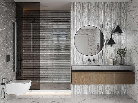 Плитка настенная Gracia Ceramica Modello grey wall 04, 250х600х9 мм, 7 шт. = 1.05 кв. м купить в СОМ