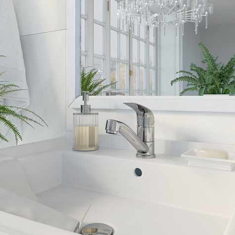 Смеситель для раковины Avrora Glade AV3011, латунь, хром купить в СОМ