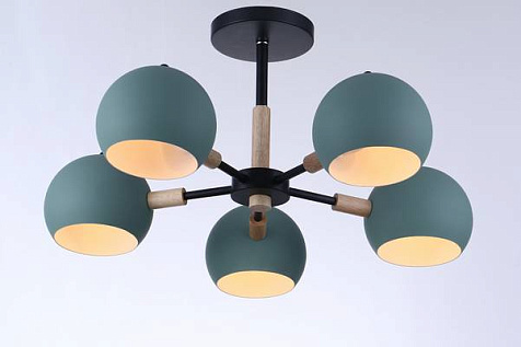 Люстра LV 9282/5 Фарго Черный/ светлое дерево, Е14, 40W купить в СОМ