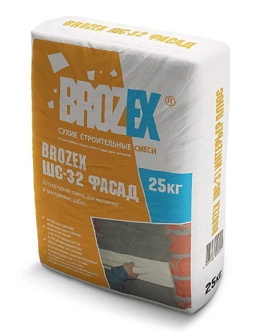Штукатурка цементная Brozex СР320 Фасад ,25 кг купить в СОМ
