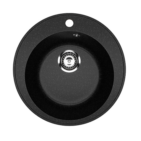 Мойка каменная Mixline ML-GMU01, d475 х170 мм, врезная, черный купить в СОМ