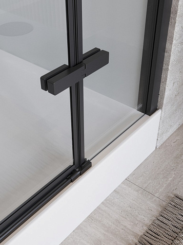 Кабина душевая BelBagno UNO-CAB-A-1-90-C-NERO-Bi-TOP-R, 90 х90 х212 мм, черный профиль, правая купить в СОМ