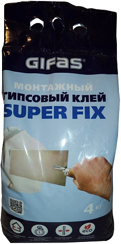 Клей гипсовый монтажный Gifas Super Fix, 4 кг купить в СОМ