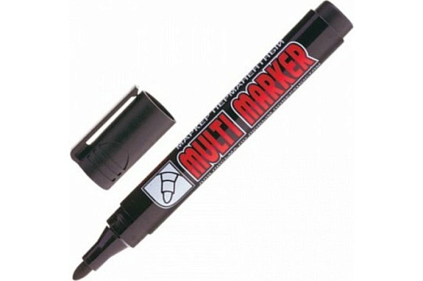 Маркер перманентный Crown Multi Marker CPM-800, черный, пулевидный, 3мм купить в СОМ