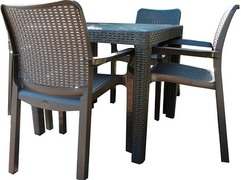 Стул садовый Rattan 506x580x833см горький шоколад ING6182ГШК купить в СОМ