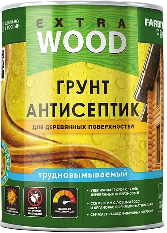 Грунт-антисептик Farbitex Профи Wood Extra, для деревянных поверхностей, 0.8 л купить в СОМ