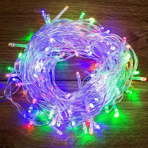 Гирлянда светодиодная Neon-Night Твинкл Лайт 10Вт 20м 160LED мультиколор провод прозр. купить в СОМ