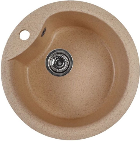 Мойка каменная Mixline ML-GMS101 Стандарт, d480 х190 мм, врезная, песочный купить в СОМ