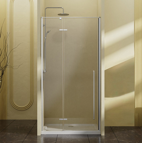 Дверь душевая Vincea Slim-N VDPH-5SN900CL, 90 х195 см, хром профиль, стекло 6 мм, в нишу, распашная купить в СОМ