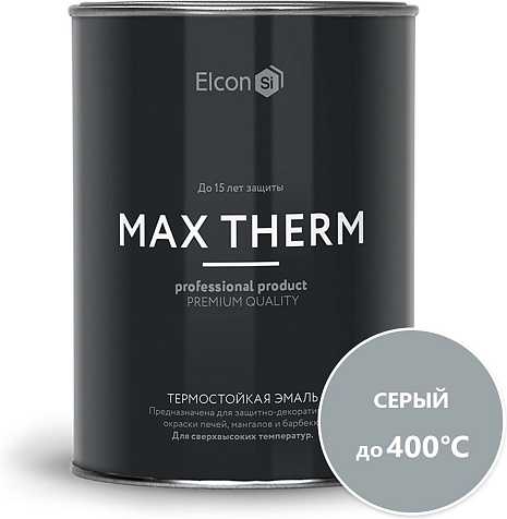 Эмаль термостойкая (400С) Elcon, серая, 0.8 кг купить в СОМ