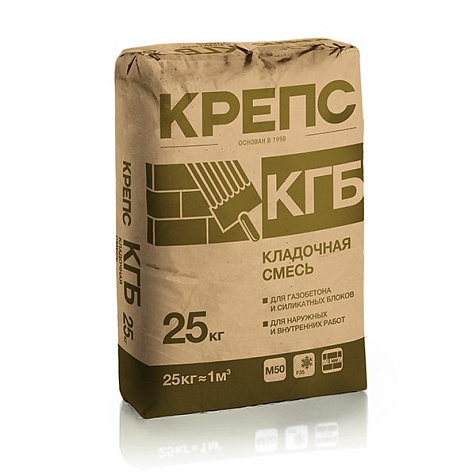 Смесь кладочная для блоков из ячеистого бетона КРЕПС, 25кг купить в СОМ