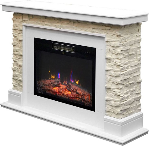 Камин электрический RealFlame Kendal-S 24, с порталом Аризона 24 WTM-F511, МДФ, цвет белый купить в СОМ