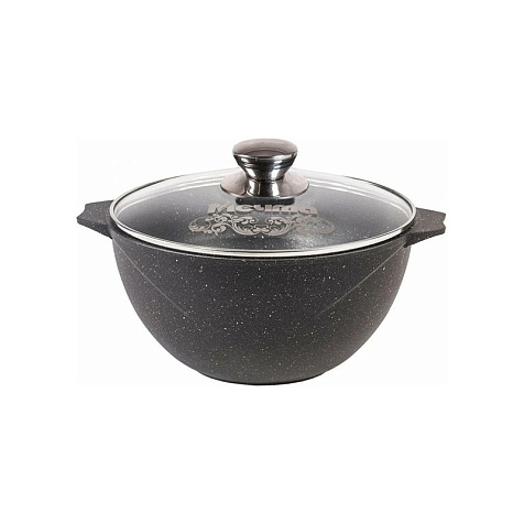Казан Granit black Мечта 4л АП стеклянная крышка 54802 купить в СОМ