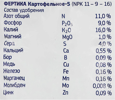 Удобрение Фертика Картофельное-5   5кг купить в СОМ