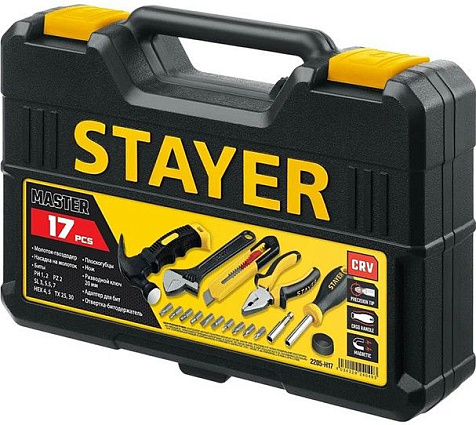Набор инструмента STAYER Master-17, универсальный, 17 предметов купить в СОМ