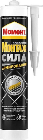 Клей монтажный Момент Монтаж Сила Армирования, светло-серый, 400 гр купить в СОМ