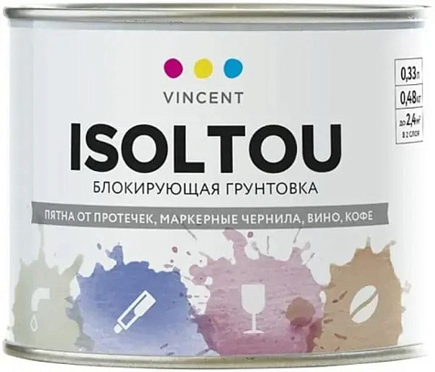Грунтовка Vincent Isoltou, блокирующая, белый, 0.33 кг купить в СОМ