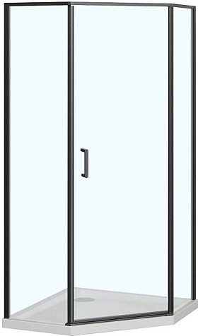 Ограждение душевое Azario AZ-21C-100-MB-CL, 1000 х1000 х1950 мм, профиль черный купить в СОМ