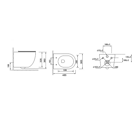 Инсталляция Grossman 900.K31.01.000, унитаз GR-4455SQ, кнопка 700.K31.03.110.110 хром купить в СОМ
