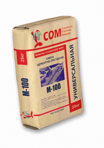 Смесь цементно-песчаная СОМ М-100, 25 кг купить в СОМ
