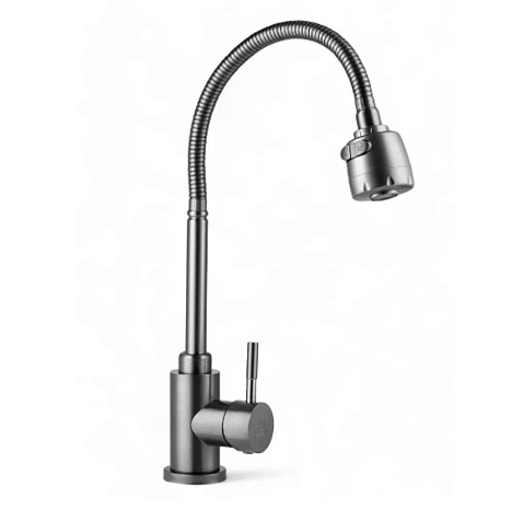 Смеситель для мойки Wasser Zimmer ZM-7728-2Q-750 нержавеющая сталь, графит купить в СОМ