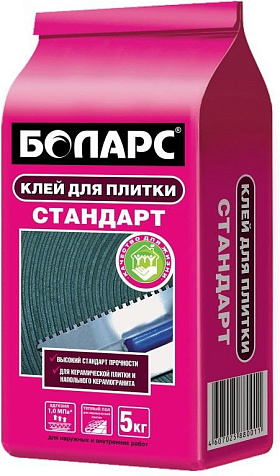 Клей для плитки БОЛАРС СТАНДАРТ, 5 кг купить в СОМ