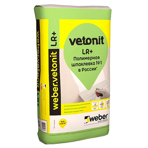 Шпатлевка полимерная Vetonit LR+, финишная, 25 кг купить в СОМ